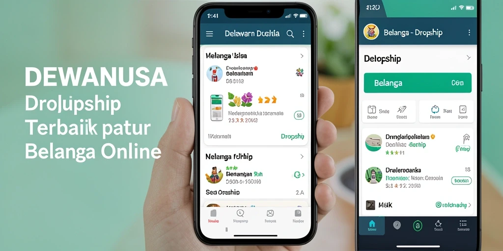 Tampilan antarmuka DEWANUSA untuk aplikasi Dropship yang user-friendly.