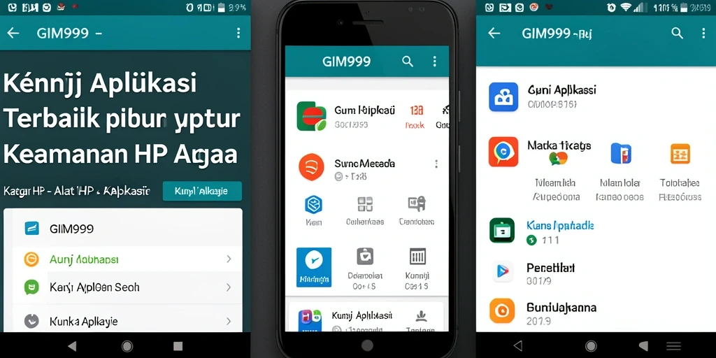 Tampilan antarmuka GIM999 yang sederhana dan efektif sebagai Kunci Aplikasi.
