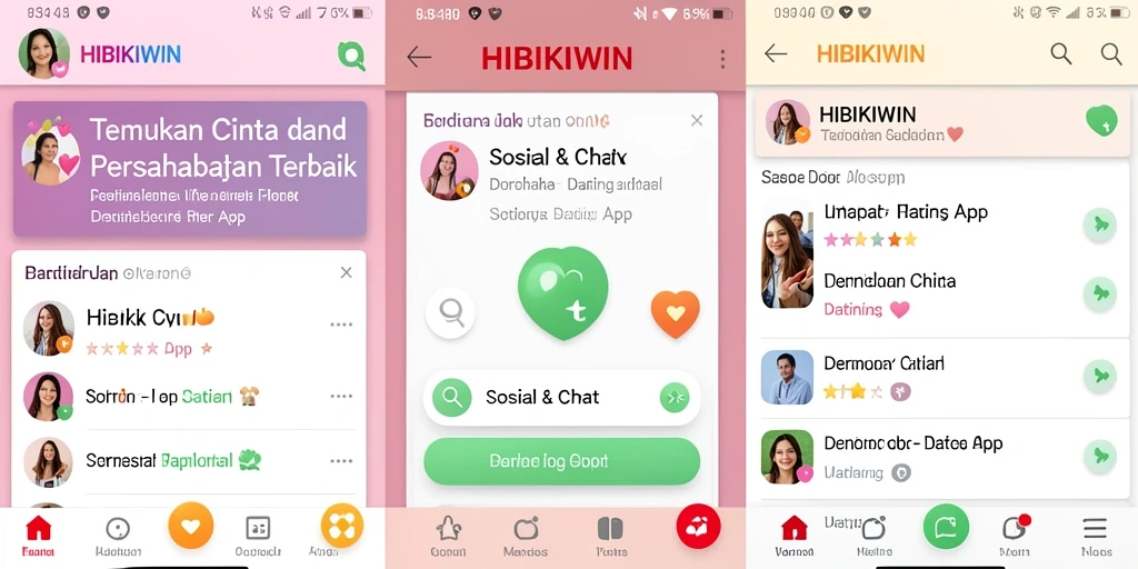 Tampilan antarmuka HIBIKIWIN yang menarik dan fungsional.