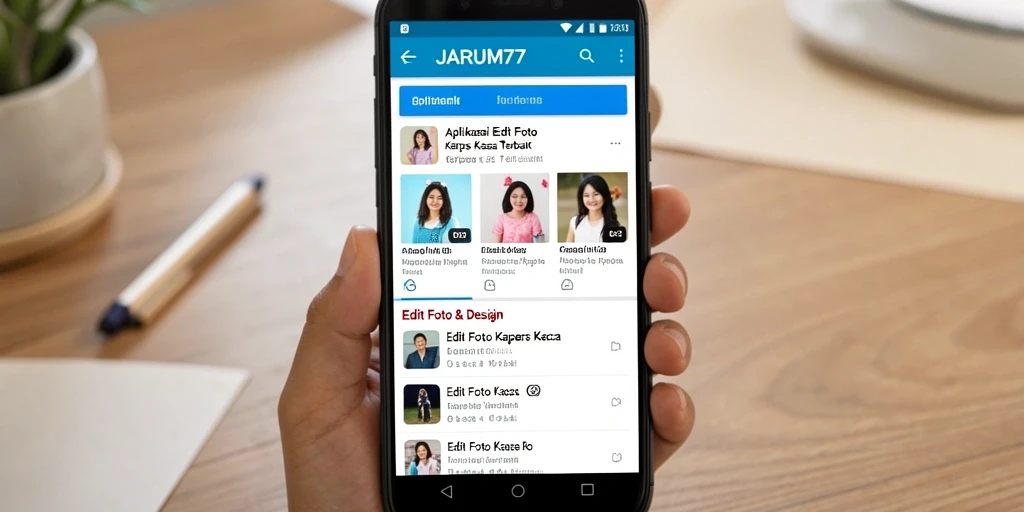 Tampilan antarmuka JARUM77 untuk Edit Foto Kertas Kaca yang menarik.