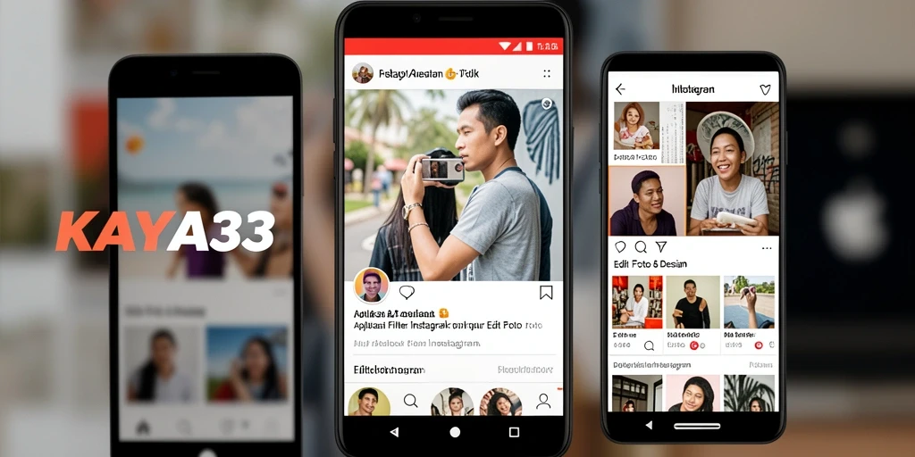 Tampilan antarmuka KAYA33 dengan beragam filter Instagram.