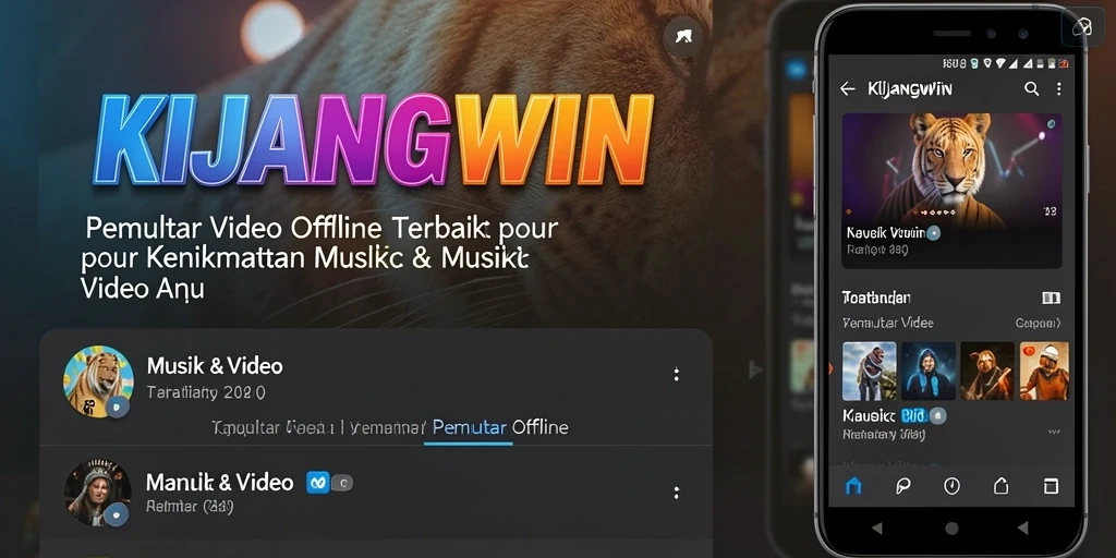 Tampilan antarmuka KIJANGWIN yang bersih dan modern untuk Pemutar Video Offline.