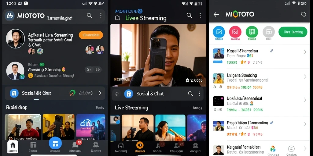 Tampilan antarmuka <strong>MIOTOTO</strong> yang menarik dan fungsional saat Live Streaming.