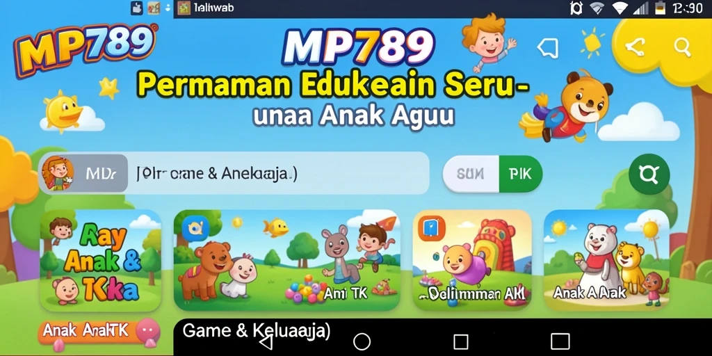 Tampilan antarmuka aplikasi Game Anak TK yang menyenangkan.