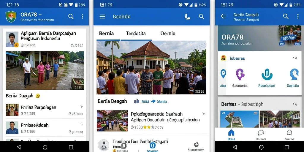 Tampilan antarmuka pengguna aplikasi ORA78 yang modern dan informatif.