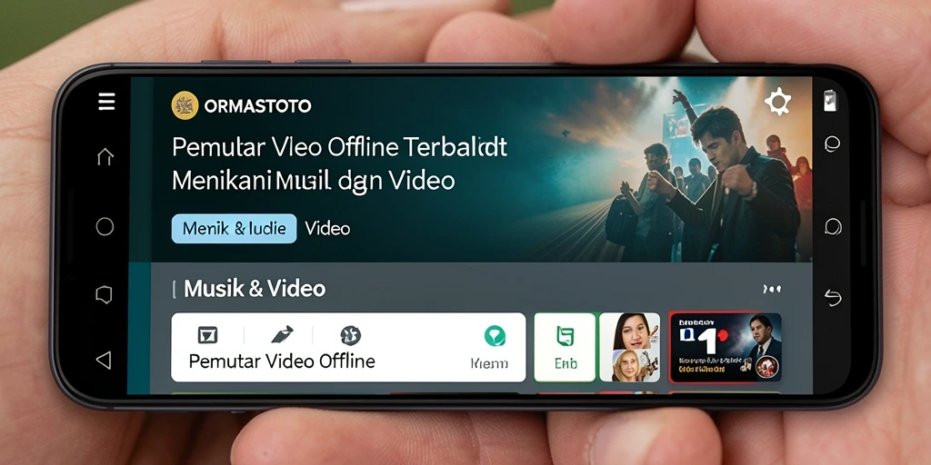 Antarmuka pemutar video offline ORMASTOTO yang menarik dan fungsional.