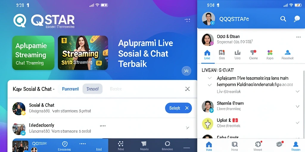 Antarmuka pengguna <strong>QQSTAR</strong> yang menarik untuk Live Streaming.