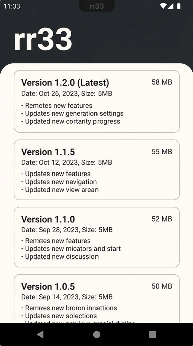 Riwayat Versi rr33 untuk Pengguna Android